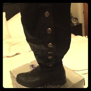 Over the knee faux leather boots